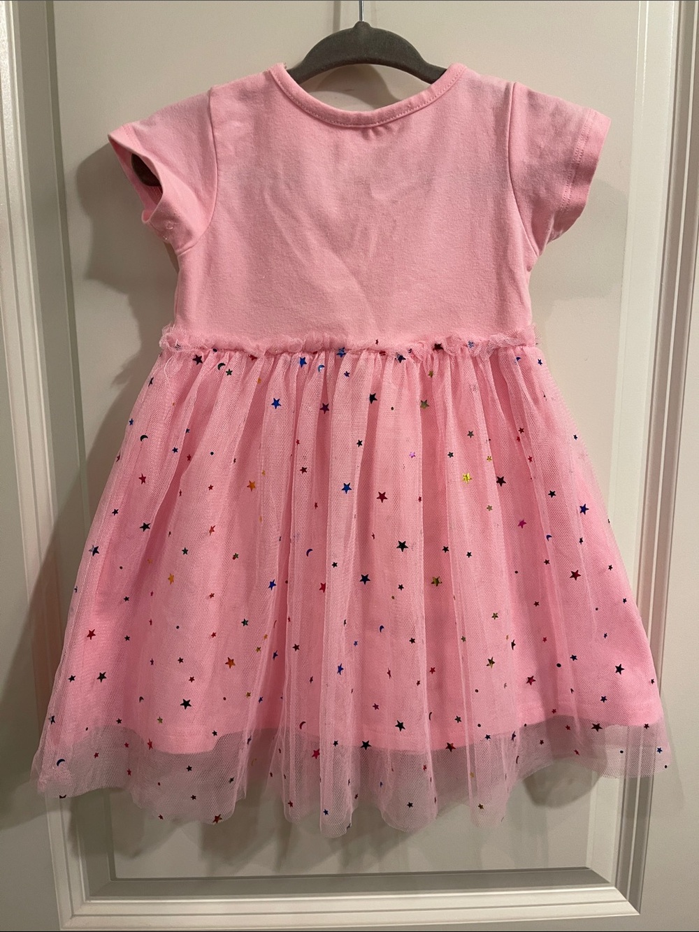 Toddler Pink Star-Print Tulle Dress - Picture 4 of 6